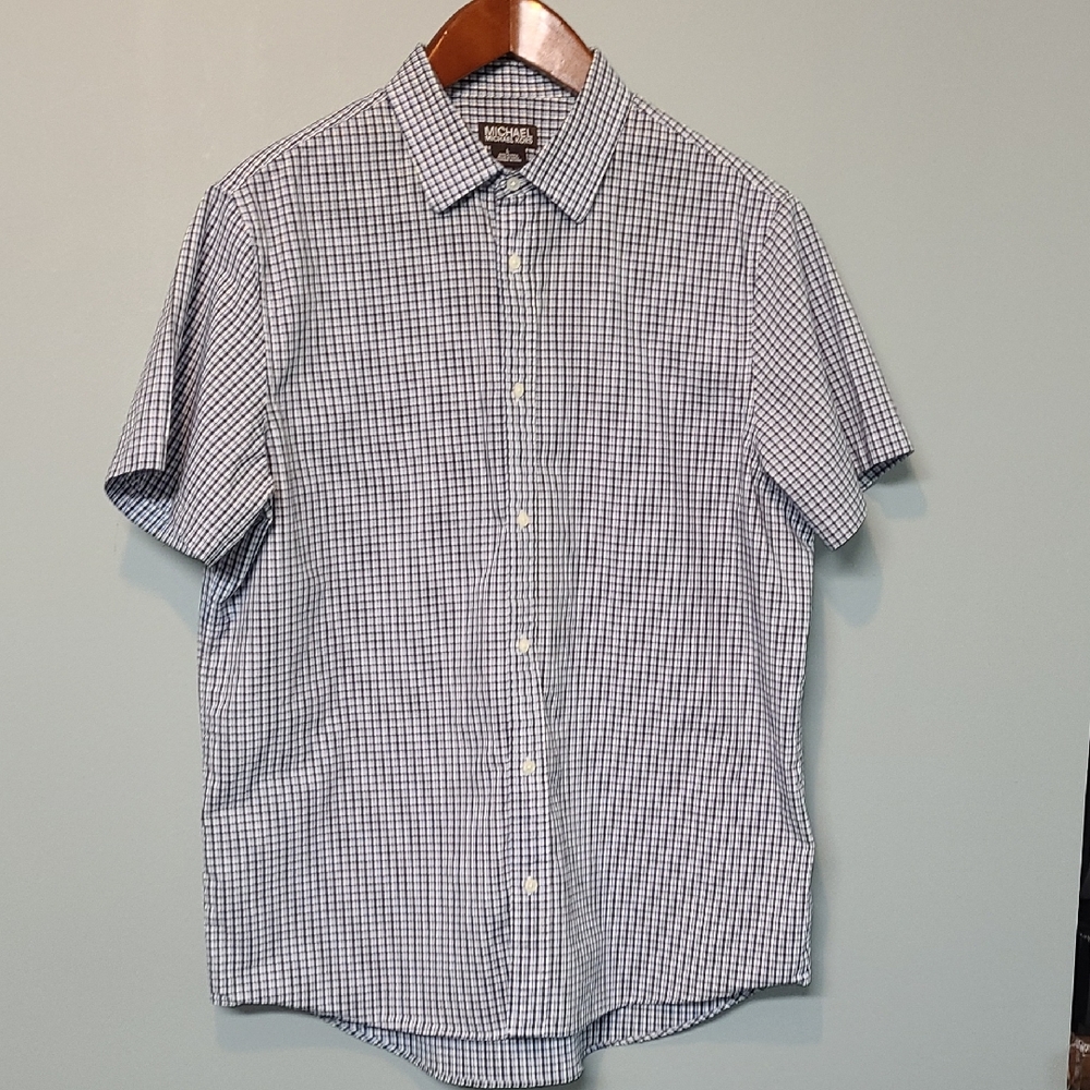 Michael Kors Black and White Gingham Shirt
